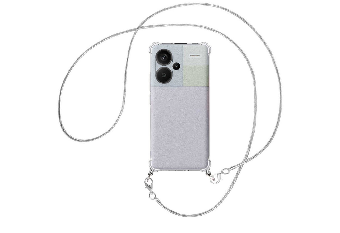 mtb more energy Handykette für Xiaomi Redmi Note 13 Pro Plus [MK], Umhängehülle mit Metallkette [NC-802-S] von mtb more energy