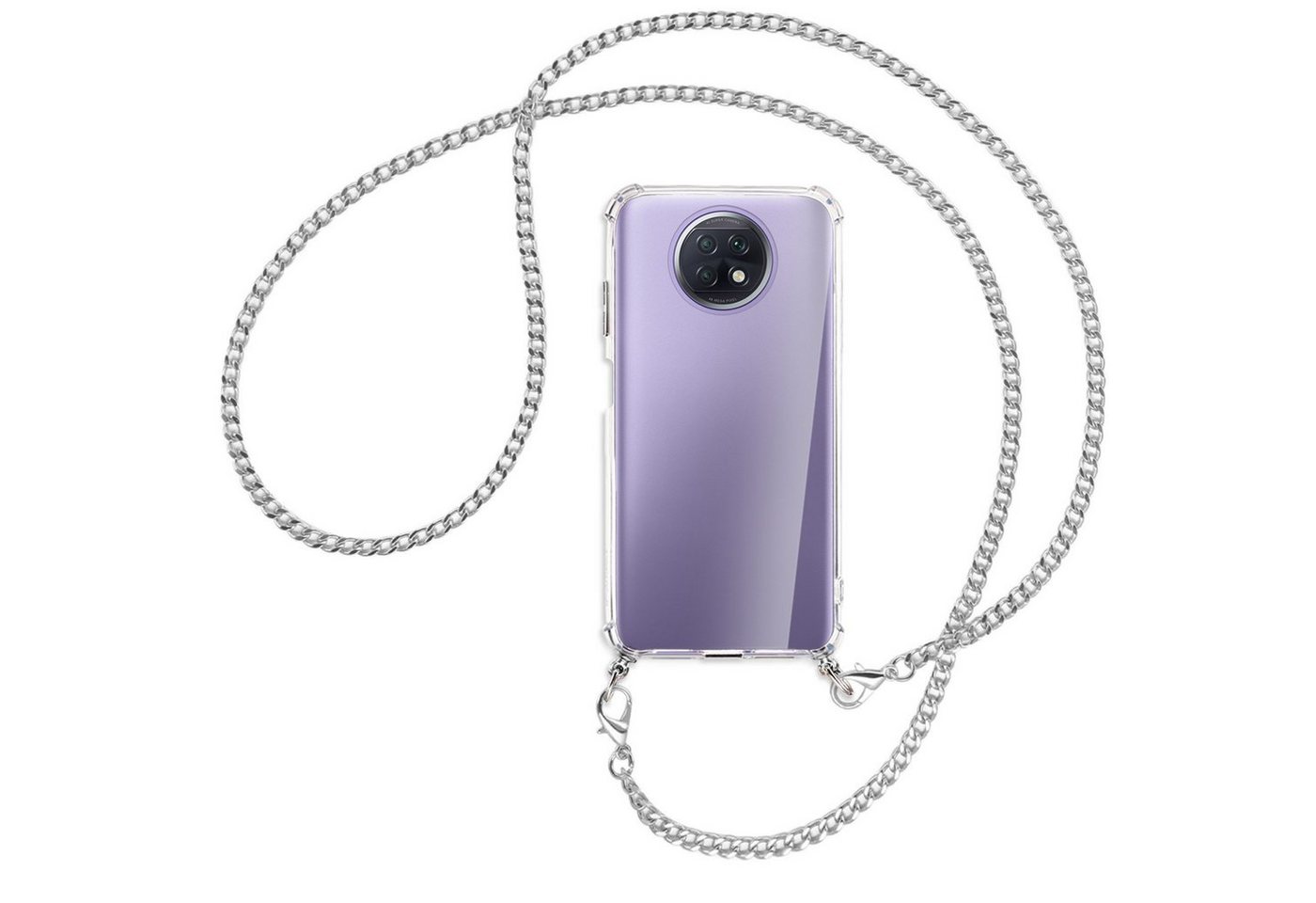 mtb more energy Handykette für Xiaomi Redmi Note 9T 5G (Note 9 5G, 6.53) [MK], Umhängehülle mit Metallkette [NC-351-MK] von mtb more energy