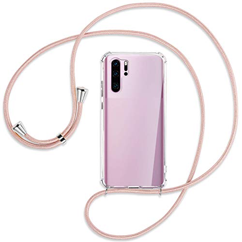 mtb more energy Handykette kompatibel mit Huawei P30 Pro, P30 Pro New Edition (6.47'') - roségold - Smartphone Hülle zum Umhängen - Anti Shock Full TPU Case von mtb more energy