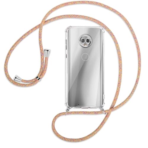 mtb more energy Handykette kompatibel mit Motorola Moto G6 (5.7'') - Rainbow - Smartphone Hülle zum Umhängen - Anti Shock Full TPU Case von mtb more energy