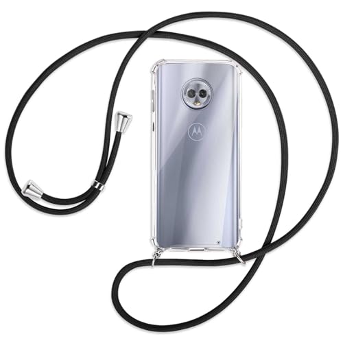 mtb more energy Handykette kompatibel mit Motorola Moto G6 Plus, G6+ (5.9'') - schwarz - Smartphone Hülle zum Umhängen - Anti Shock Full TPU Case von mtb more energy