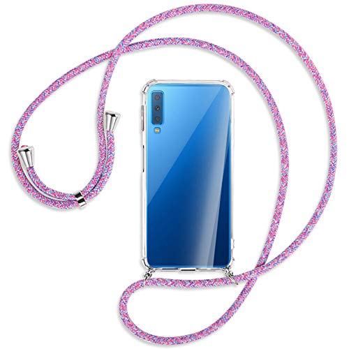 mtb more energy Handykette kompatibel mit Samsung Galaxy A7 2018 (Duos) SM-A750 (FN/DS, 6.0'') - Purple Unicorn - Smartphone Hülle zum Umhängen - Anti Shock Full TPU Case von mtb more energy
