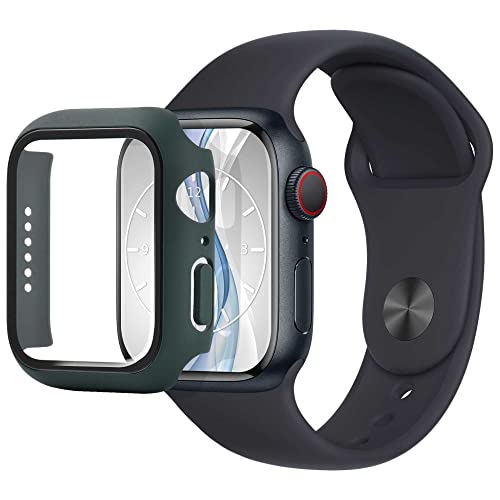 mtb more energy Hülle kompatibel mit Apple Watch 3 (38mm) - dunkelgrün - integrierter Displayschutz aus gehärtetem Glas - Rundum Schutz Bumper Gehäuse Schutzhülle Tempered Glass von mtb more energy