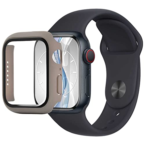 mtb more energy Hülle kompatibel mit Apple Watch 3 (38mm) - grau - integrierter Displayschutz aus gehärtetem Glas - Rundum Schutz Bumper Gehäuse Schutzhülle Tempered Glass von mtb more energy