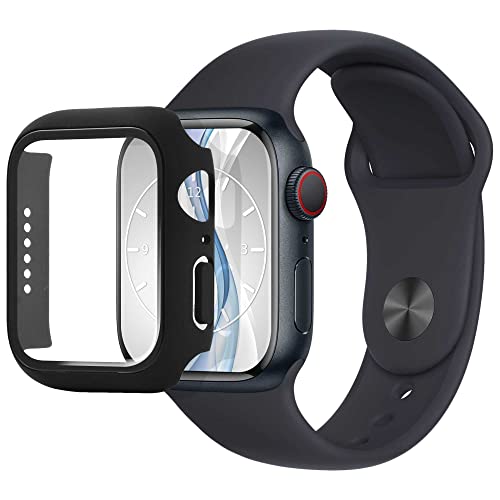 mtb more energy Hülle kompatibel mit Apple Watch 3 (38mm) - schwarz - integrierter Displayschutz aus gehärtetem Glas - Rundum Schutz Bumper Gehäuse Schutzhülle Tempered Glass von mtb more energy