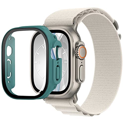 mtb more energy Hülle kompatibel mit Apple Watch Ultra, Ultra 2 - blaugrün - integrierter Displayschutz aus gehärtetem Glas - Rundum Schutz Bumper Gehäuse Schutzhülle Tempered Glass von mtb more energy