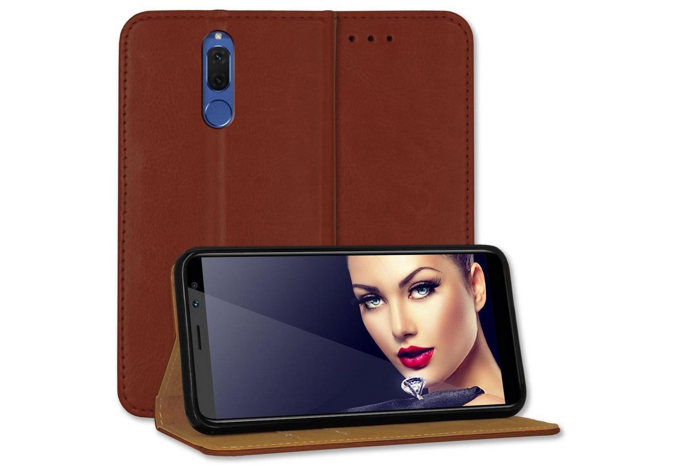 mtb more energy Smartphone-Hülle Bookstyle Hülle Business für Huawei Mate 10 Lite (5.9) - braun von mtb more energy