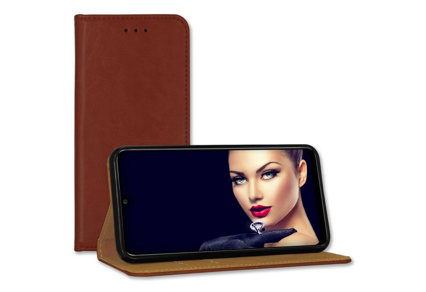 mtb more energy Smartphone-Hülle Bookstyle Hülle Business für Xiaomi 11T, 11T Pro (6.67) - braun von mtb more energy