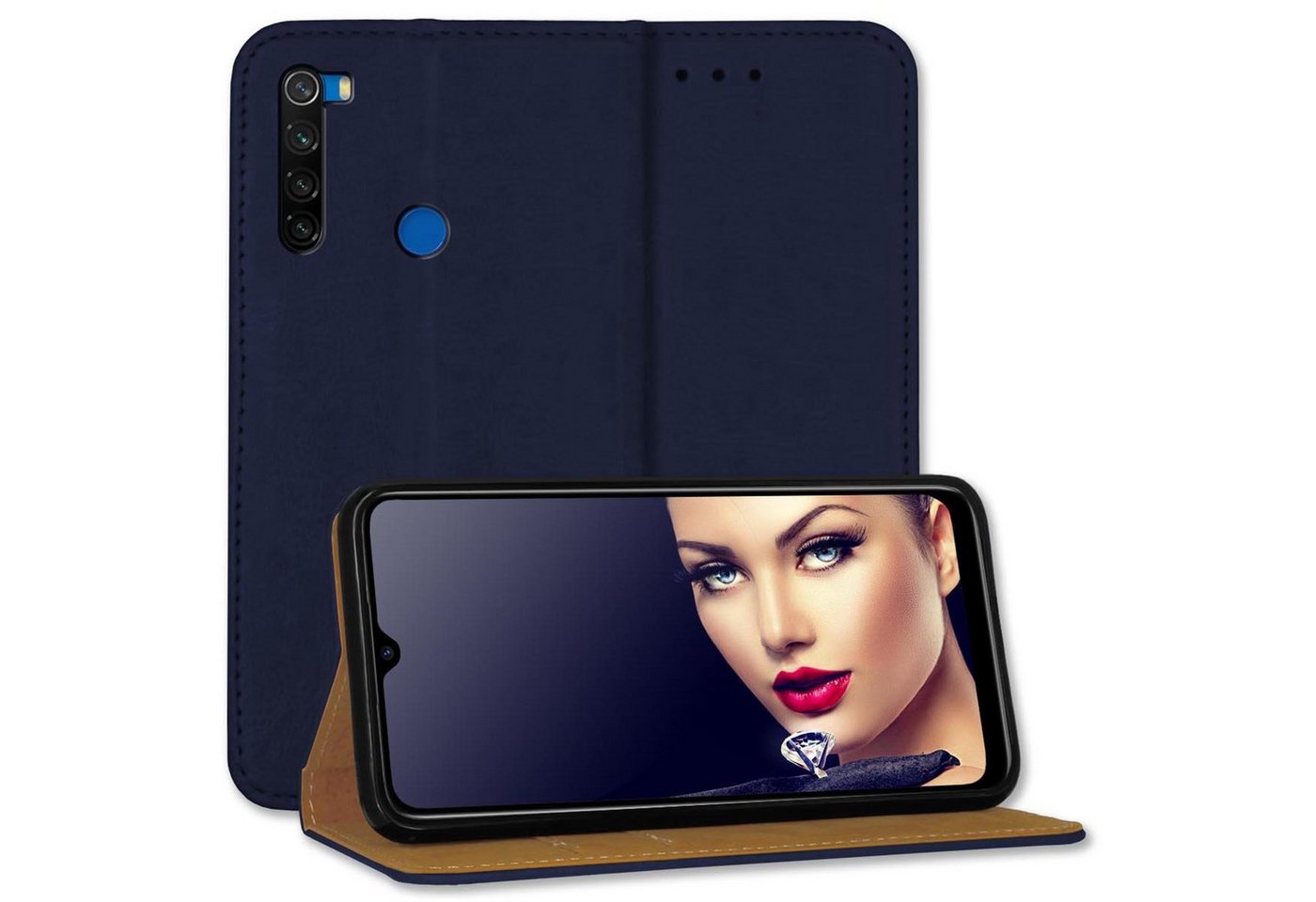 mtb more energy Smartphone-Hülle Bookstyle Hülle Business für Xiaomi Note 8T (6.3) - dunkelblau von mtb more energy
