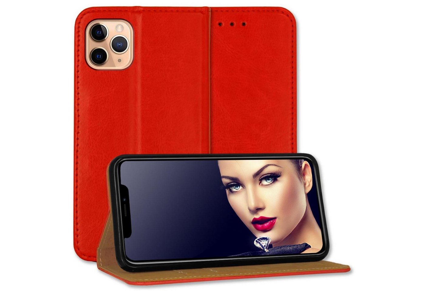 mtb more energy Smartphone-Hülle Bookstyle Hülle Business für Apple iPhone 11 Pro Max (6.5) - rot von mtb more energy