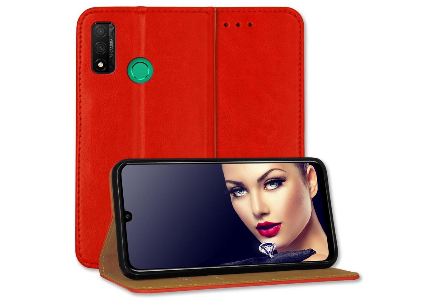 mtb more energy Smartphone-Hülle Bookstyle Business - Farbe rot, für: Huawei P Smart 2020 (6.21) von mtb more energy
