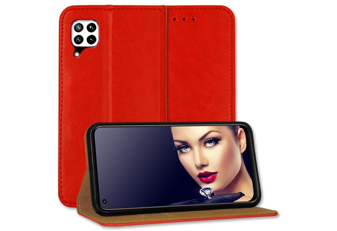 mtb more energy Smartphone-Hülle Bookstyle Hülle Business für Huawei P40 lite (6.4) - rot von mtb more energy