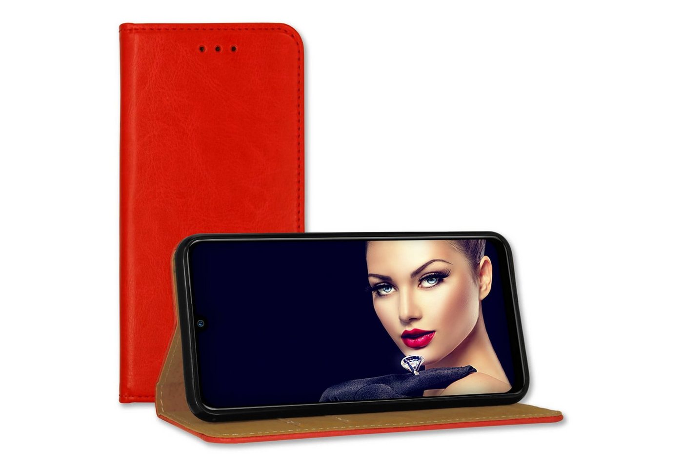 mtb more energy Smartphone-Hülle Bookstyle Hülle Business für Xiaomi 11T, 11T Pro (6.67) - rot von mtb more energy