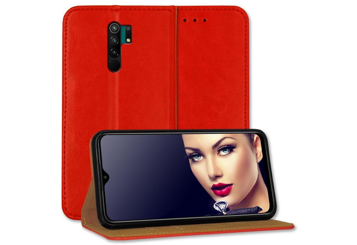 mtb more energy Smartphone-Hülle Bookstyle Business - Farbe rot, für: Xiaomi Redmi 9 (6.53) von mtb more energy