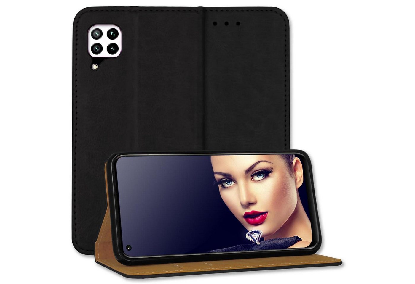 mtb more energy Smartphone-Hülle Bookstyle Hülle Business für Huawei P40 lite (6.4) - schwarz von mtb more energy