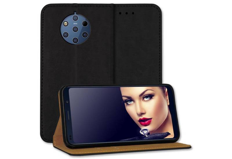 mtb more energy Smartphone-Hülle Bookstyle Hülle Business für Nokia 9 PureView (5.99) - schwarz von mtb more energy