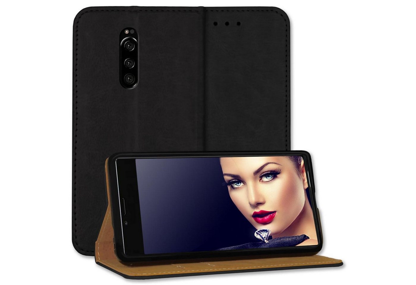 mtb more energy Smartphone-Hülle Bookstyle Hülle Business für Sony Xperia 1 (6.5) - schwarz von mtb more energy