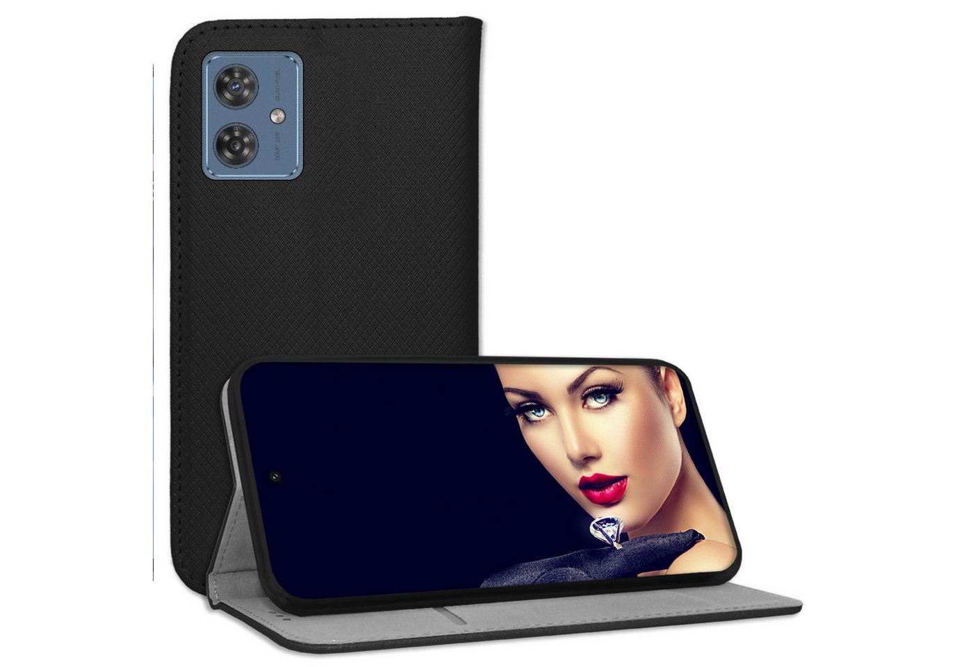 mtb more energy Smartphone-Hülle Smart Magnet für Motorola Moto G54 5G, Schwarz, Bookstyle Klapphülle Cover Wallet Case aus Kunstleder mtb more energy Smartphone-Hülle Smart Magnet für Motorola Moto G54 5G, Schwarz, Bookstyle Klapphülle Cover Wallet Case aus Kunstleder von mtb more energy