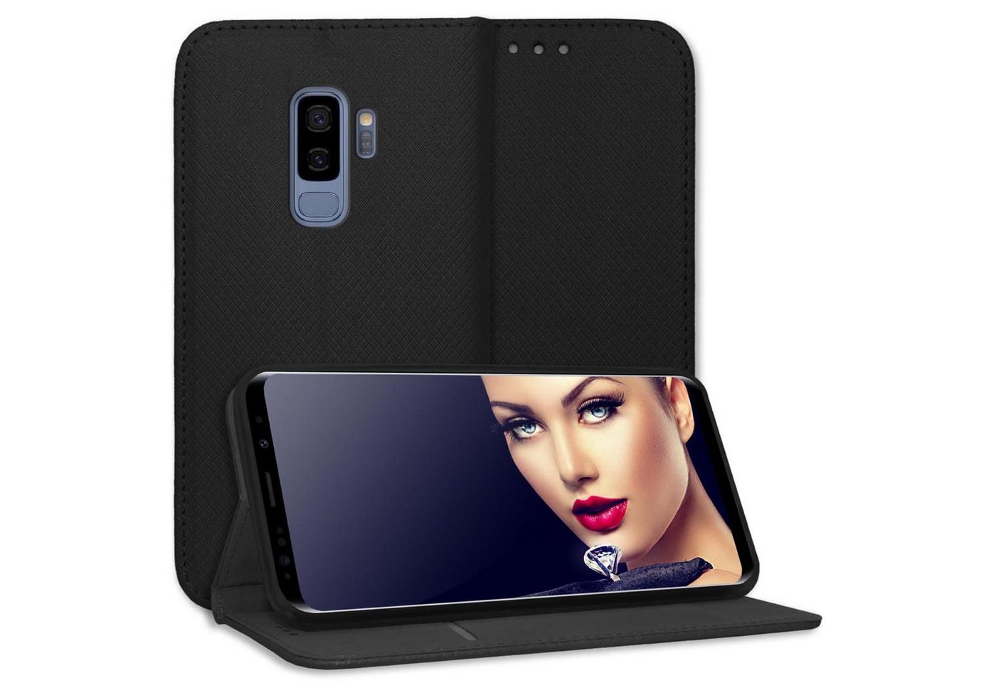 mtb more energy Smartphone-Hülle Smart Magnet für Samsung Galaxy S9 Plus, Schwarz, Bookstyle Klapphülle Cover Wallet Case aus Kunstleder mtb more energy Smartphone-Hülle Smart Magnet für Samsung Galaxy S9 Plus, Schwarz, Bookstyle Klapphülle Cover Wallet Case aus Kunstleder von mtb more energy