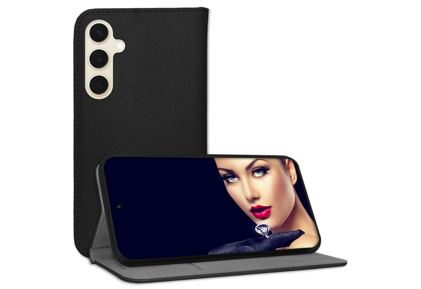 mtb more energy Smartphone-Hülle Smart Magnet für Samsung Galaxy S24, Schwarz, Bookstyle Klapphülle Cover Wallet Case aus Kunstleder mtb more energy Smartphone-Hülle Smart Magnet für Samsung Galaxy S24, Schwarz, Bookstyle Klapphülle Cover Wallet Case aus Kunstleder von mtb more energy