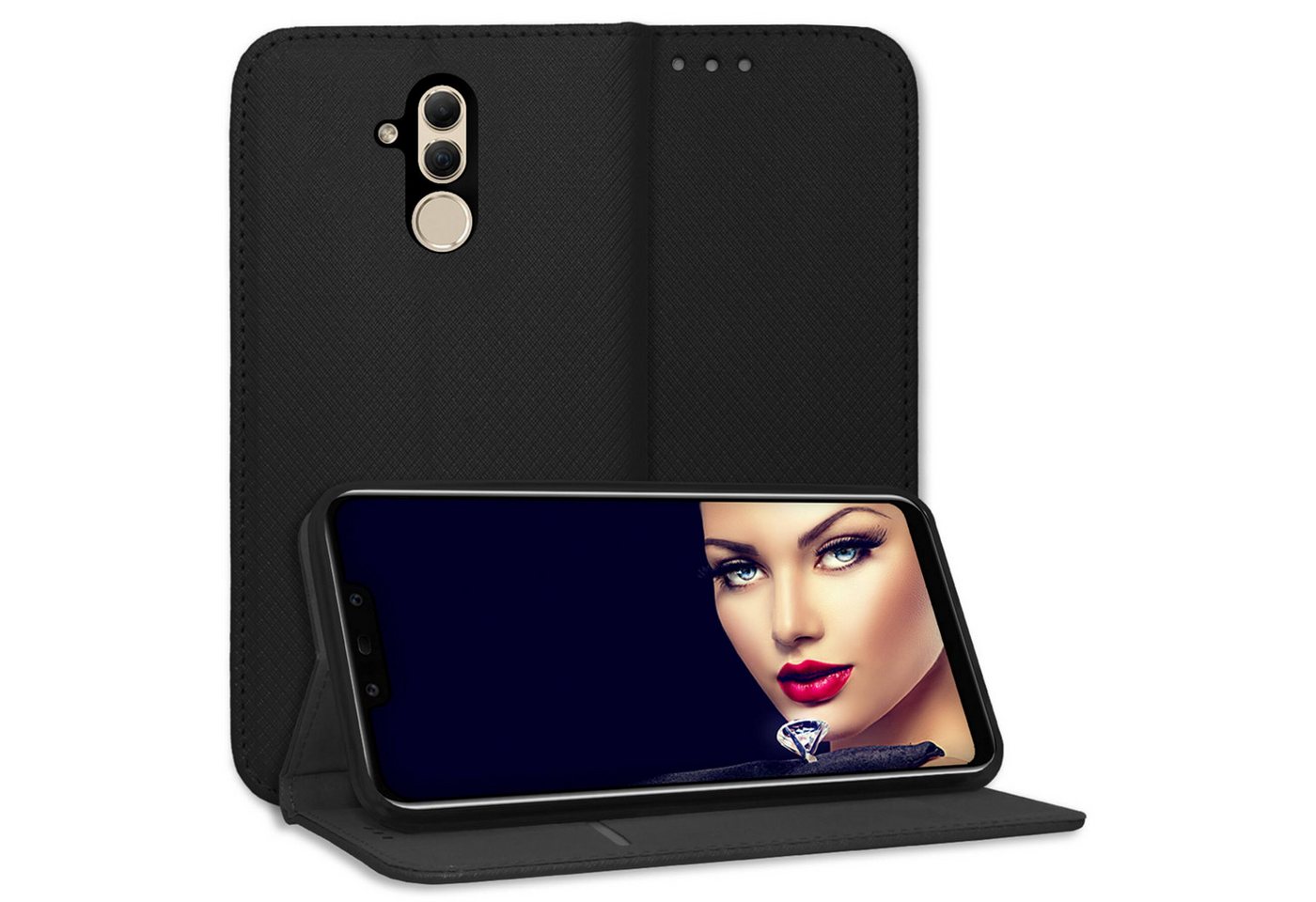 mtb more energy Smartphone-Hülle Smart Magnet für Huawei Mate 20 lite, Schwarz, Bookstyle Klapphülle Cover Wallet Case aus Kunstleder mtb more energy Smartphone-Hülle Smart Magnet für Huawei Mate 20 lite, Schwarz, Bookstyle Klapphülle Cover Wallet Case aus Kunstleder von mtb more energy