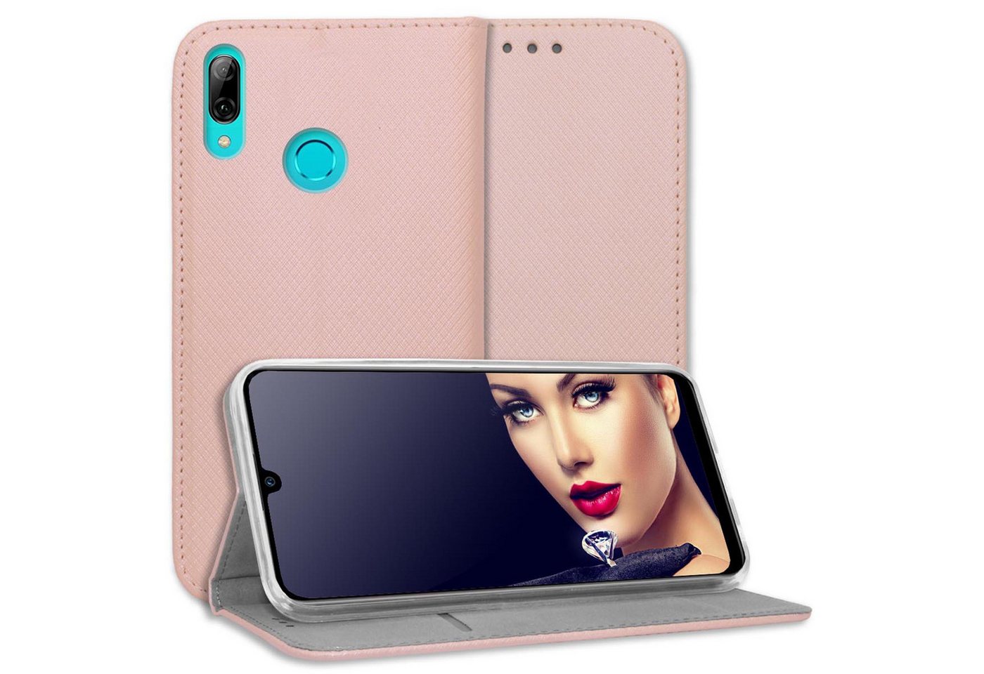mtb more energy Smartphone-Hülle Smart Magnet für Huawei P Smart 2019/Honor 10 Lite, Rosegold, Bookstyle Klapphülle Cover Wallet Case aus Kunstleder mtb more energy Smartphone-Hülle Smart Magnet für Huawei P Smart 2019/Honor 10 Lite, Rosegold, Bookstyle Klapphülle Cover Wallet Case aus Kunstleder von mtb more energy
