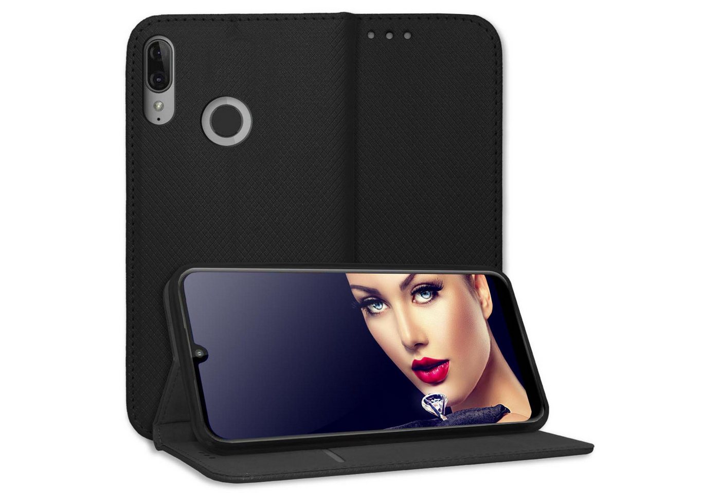 mtb more energy Smartphone-Hülle Smart Magnet für Motorola Moto E6 Plus, Schwarz, Bookstyle Klapphülle Cover Wallet Case aus Kunstleder mtb more energy Smartphone-Hülle Smart Magnet für Motorola Moto E6 Plus, Schwarz, Bookstyle Klapphülle Cover Wallet Case aus Kunstleder von mtb more energy
