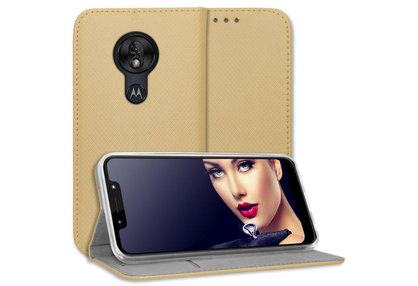 mtb more energy Smartphone-Hülle Smart Magnet für Motorola Moto G7 Play, Gold, Bookstyle Klapphülle Cover Wallet Case aus Kunstleder mtb more energy Smartphone-Hülle Smart Magnet für Motorola Moto G7 Play, Gold, Bookstyle Klapphülle Cover Wallet Case aus Kunstleder von mtb more energy