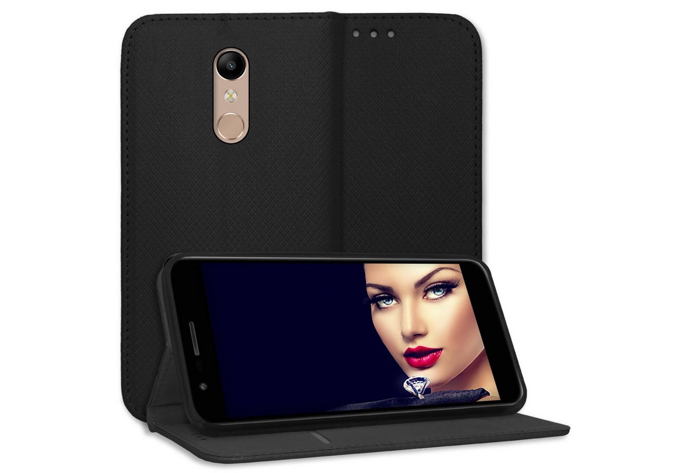 mtb more energy Smartphone-Hülle Smart Magnet für LG K10 2018 / LG K11, Schwarz, Bookstyle Klapphülle Cover Wallet Case aus Kunstleder mtb more energy Smartphone-Hülle Smart Magnet für LG K10 2018 / LG K11, Schwarz, Bookstyle Klapphülle Cover Wallet Case aus Kunstleder von mtb more energy