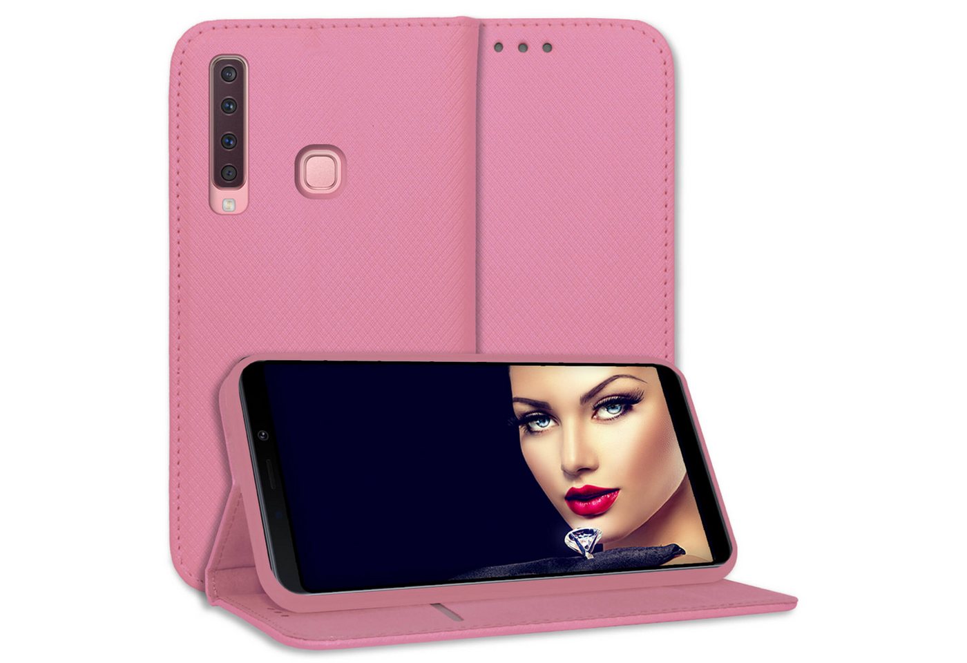 mtb more energy Smartphone-Hülle Smart Magnet für Samsung Galaxy A9 2018, Pink, Bookstyle Klapphülle Cover Wallet Case aus Kunstleder mtb more energy Smartphone-Hülle Smart Magnet für Samsung Galaxy A9 2018, Pink, Bookstyle Klapphülle Cover Wallet Case aus Kunstleder von mtb more energy