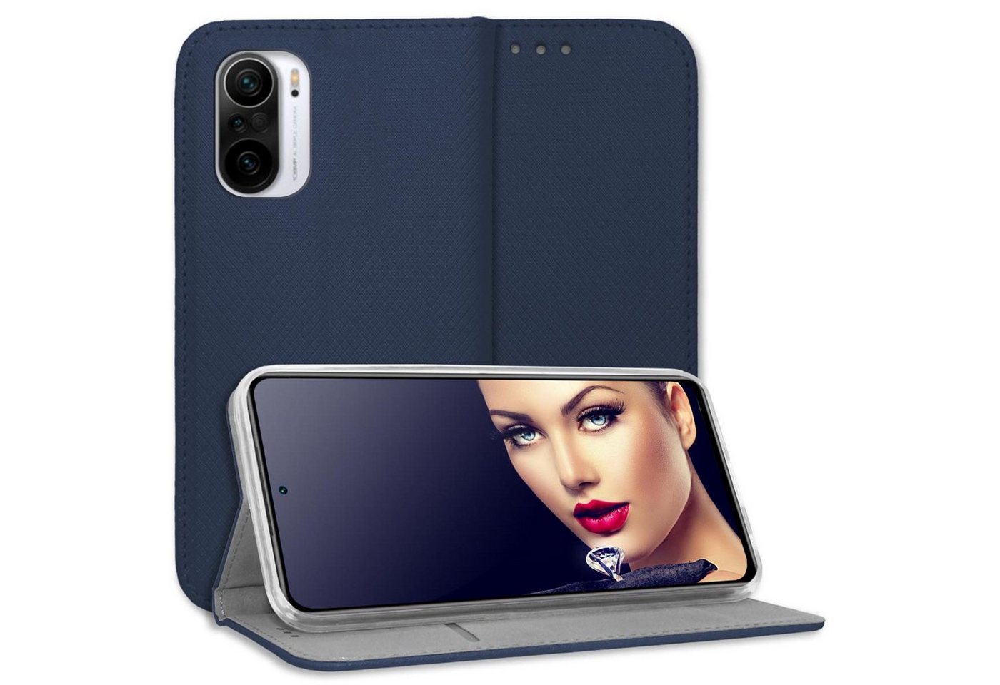 mtb more energy Smartphone-Hülle Smart Magnet für Xiaomi Mi 11i/Poco F3/Redmi K40 Pro Pro+, Blau, Bookstyle Klapphülle Cover Wallet Case aus Kunstleder mtb more energy Smartphone-Hülle Smart Magnet für Xiaomi Mi 11i/Poco F3/Redmi K40 Pro Pro+, Blau, Bookstyle Klapphülle Cover Wallet Case aus Kunstleder von mtb more energy