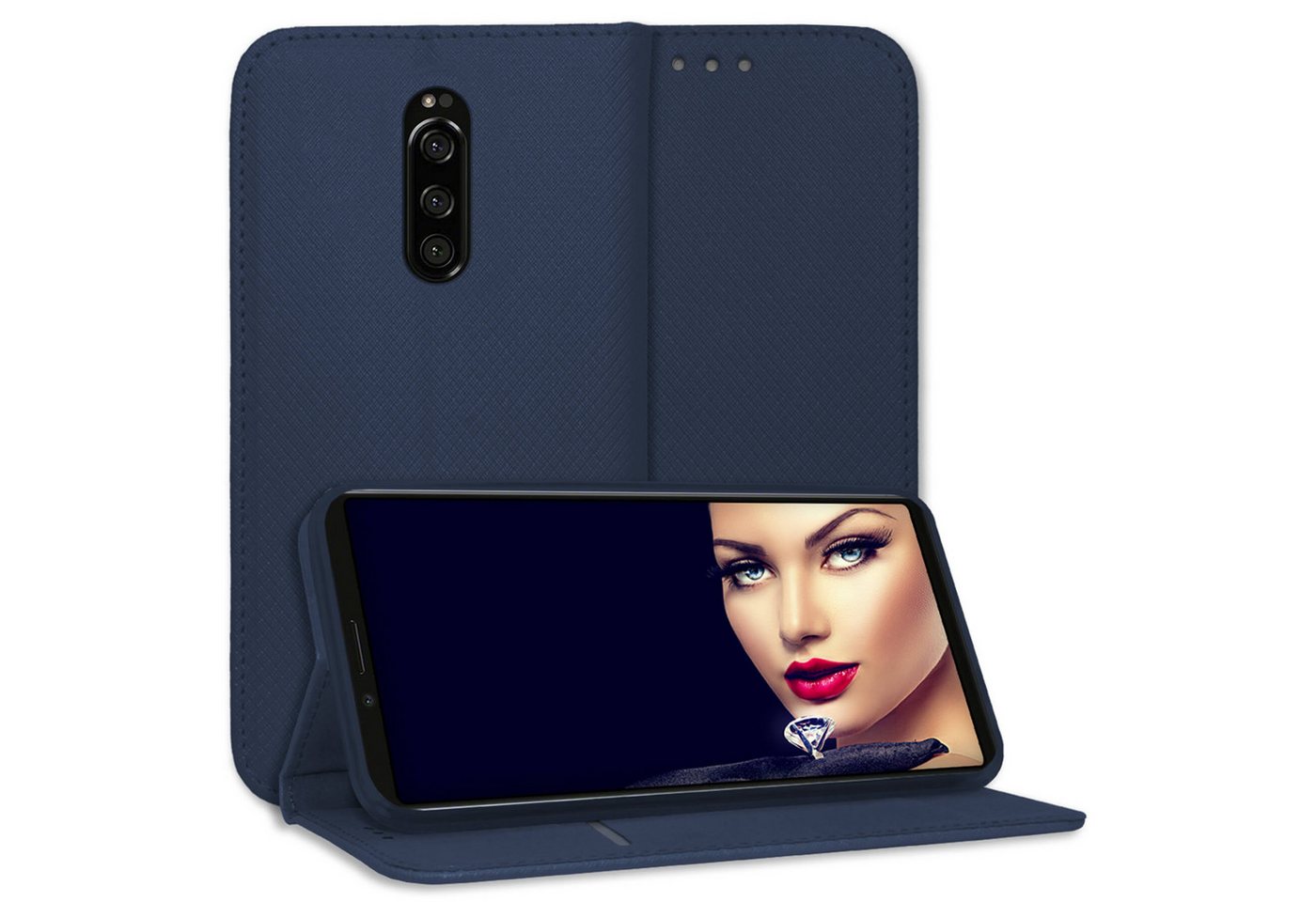 mtb more energy Smartphone-Hülle Smart Magnet für Sony Xperia 1 (Xperia XZ4), Blau, Bookstyle Klapphülle Cover Wallet Case aus Kunstleder mtb more energy Smartphone-Hülle Smart Magnet für Sony Xperia 1 (Xperia XZ4), Blau, Bookstyle Klapphülle Cover Wallet Case aus Kunstleder von mtb more energy