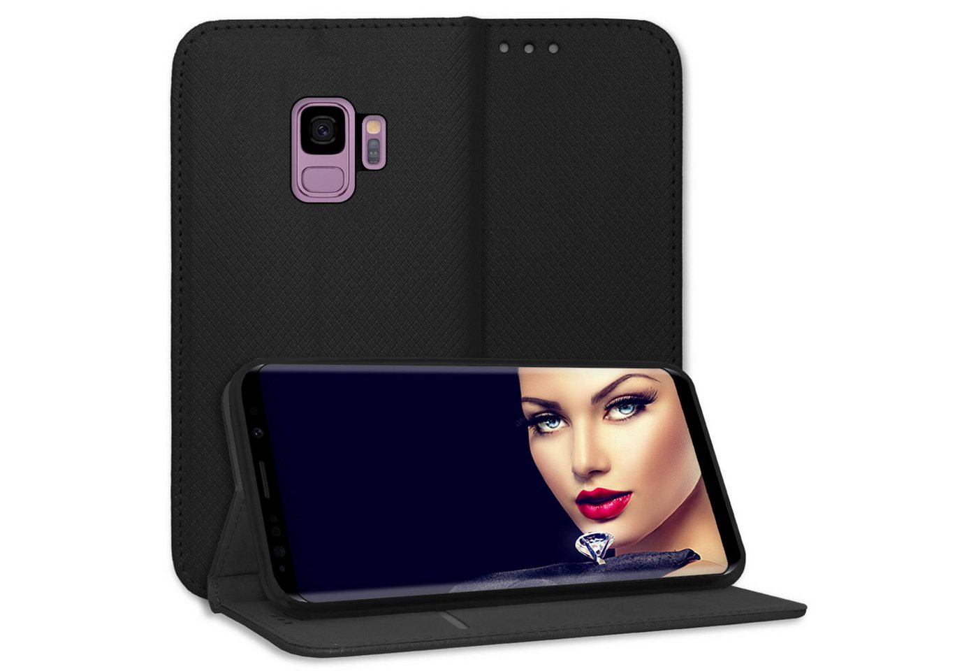 mtb more energy Smartphone-Hülle Smart Magnet für Samsung Galaxy S9, Schwarz, Bookstyle Klapphülle Cover Wallet Case aus Kunstleder mtb more energy Smartphone-Hülle Smart Magnet für Samsung Galaxy S9, Schwarz, Bookstyle Klapphülle Cover Wallet Case aus Kunstleder von mtb more energy