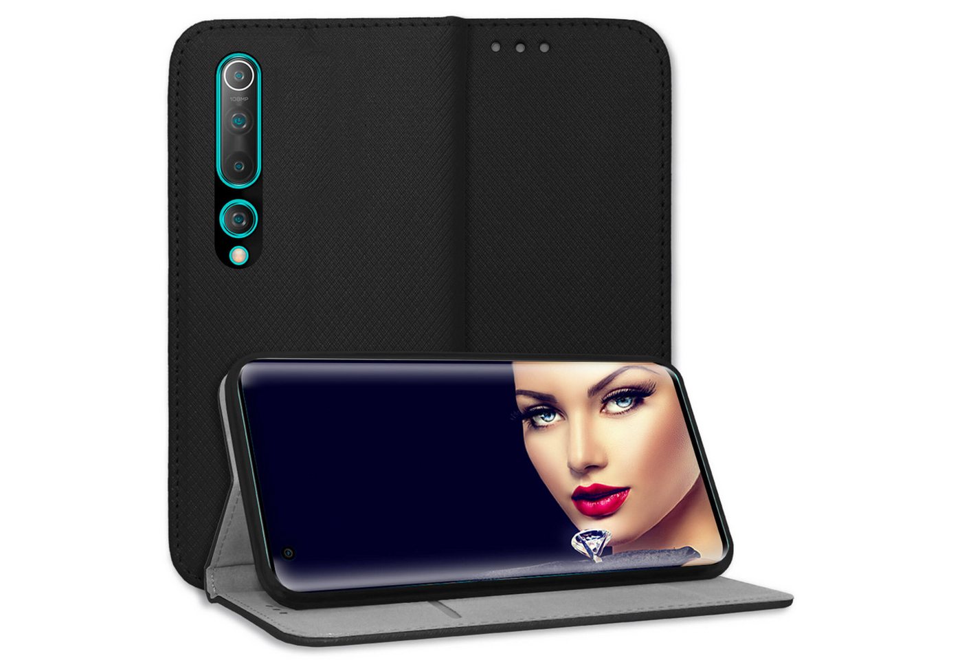 mtb more energy Smartphone-Hülle Smart Magnet für Xiaomi Mi 10, Mi 10 Pro, Schwarz, Bookstyle Klapphülle Cover Wallet Case aus Kunstleder mtb more energy Smartphone-Hülle Smart Magnet für Xiaomi Mi 10, Mi 10 Pro, Schwarz, Bookstyle Klapphülle Cover Wallet Case aus Kunstleder von mtb more energy