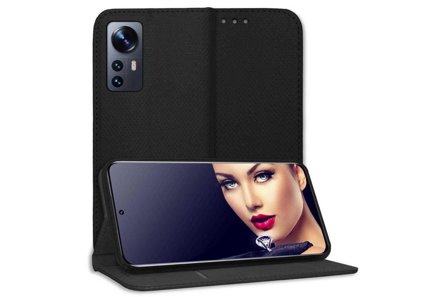 mtb more energy Smartphone-Hülle Smart Magnet für Xiaomi 12 Pro, Schwarz, Bookstyle Klapphülle Cover Wallet Case aus Kunstleder mtb more energy Smartphone-Hülle Smart Magnet für Xiaomi 12 Pro, Schwarz, Bookstyle Klapphülle Cover Wallet Case aus Kunstleder von mtb more energy
