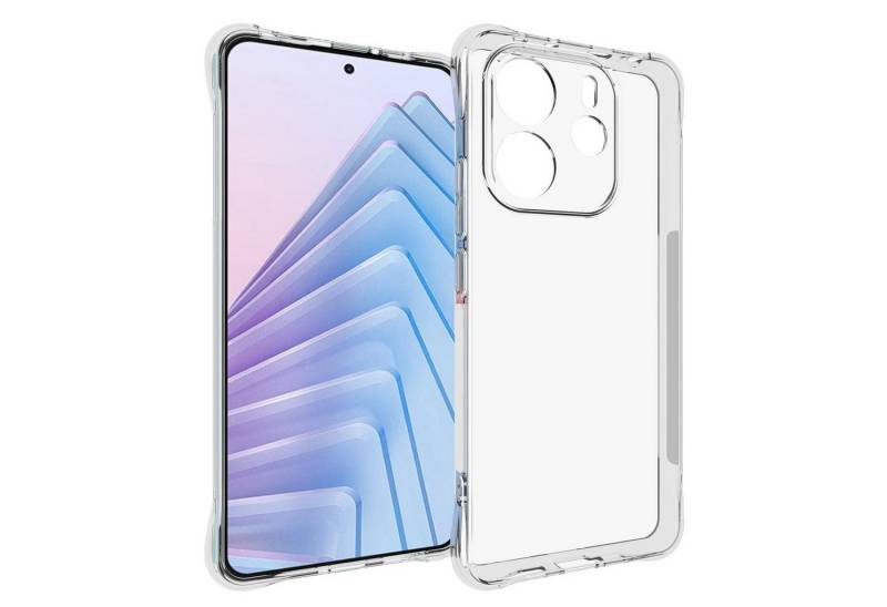 mtb more energy Smartphone-Hülle Clear Armor Case für Xiaomi Redmi Note 14 4G, Transparente TPU Schutzhülle Case Backcover mit Anti-Shock Verstärkung von mtb more energy