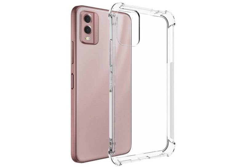 mtb more energy Smartphone-Hülle Clear Armor Case für Nokia C32 4G (6.5), Transparente TPU Schutzhülle Case Backcover mit Anti-Shock Verstärkung von mtb more energy