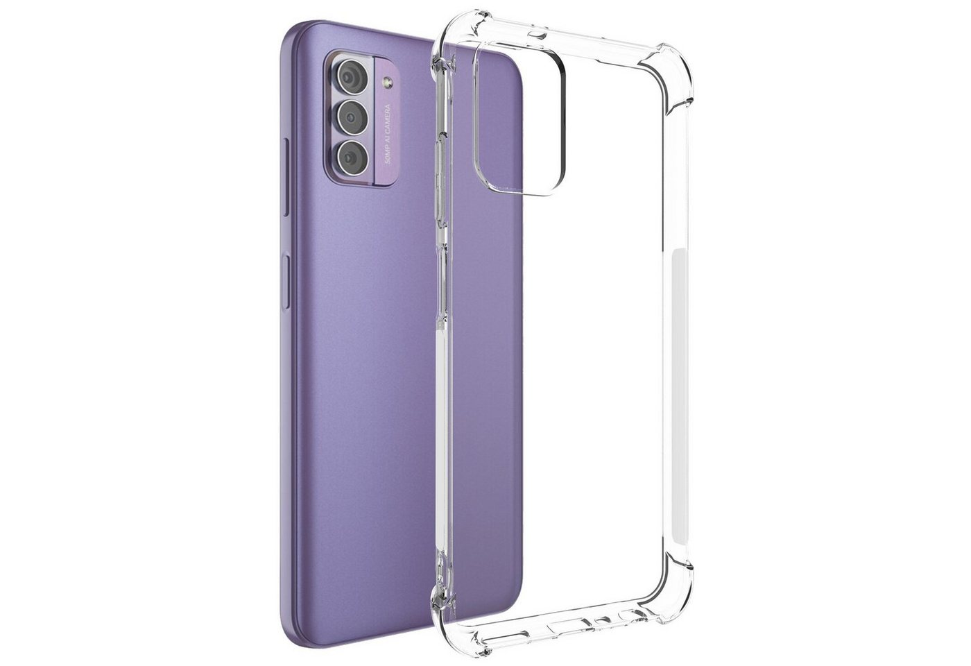 mtb more energy Smartphone-Hülle Clear Armor Case für Nokia G42 5G (6.56), Transparente TPU Schutzhülle Case Backcover mit Anti-Shock Verstärkung von mtb more energy