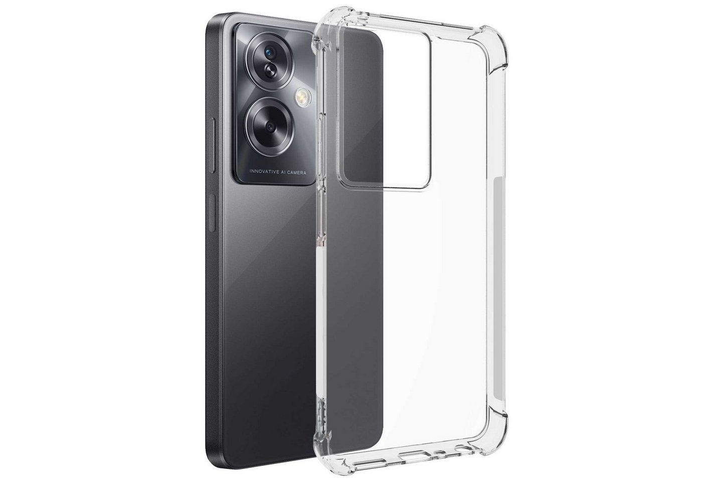 mtb more energy Smartphone-Hülle Clear Armor Soft für Oppo A79 5G (CPH2553, 6.72), mit Anti-Shock Verstärkung von mtb more energy