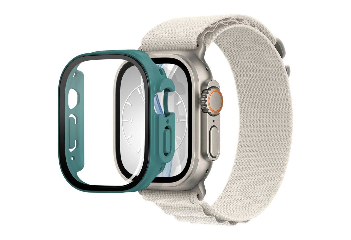 mtb more energy Smartphone-Hülle Schutzhülle Hardcase Cover mit Displaschutzglas, für Apple Watch Ultra von mtb more energy