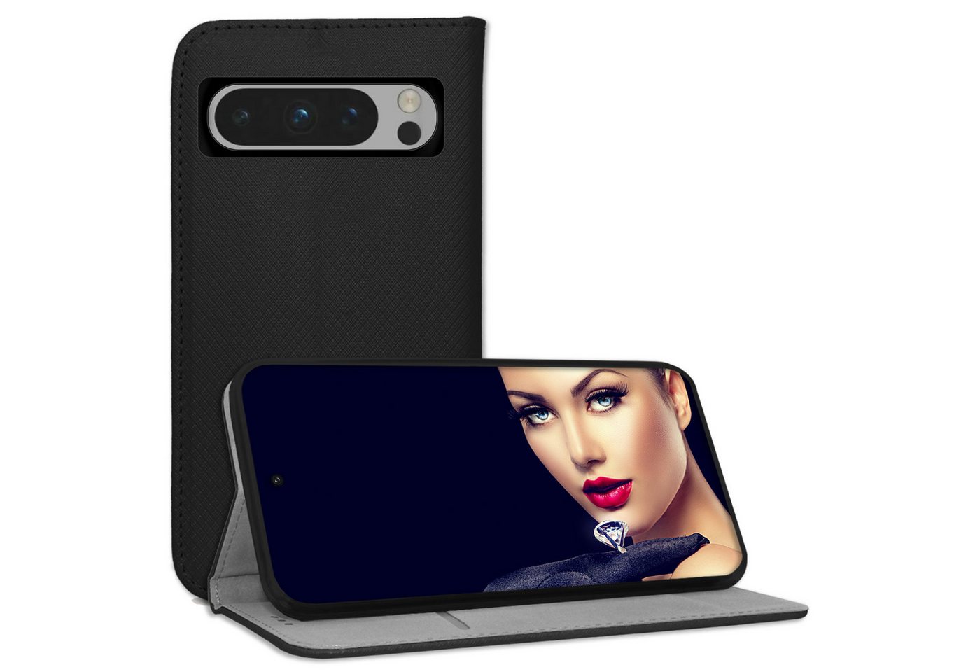 mtb more energy Smartphone-Hülle Smart Magnet für Google Pixel 8 Pro, Schwarz, Bookstyle Klapphülle Cover Wallet Case aus Kunstleder mtb more energy Smartphone-Hülle Smart Magnet für Google Pixel 8 Pro, Schwarz, Bookstyle Klapphülle Cover Wallet Case aus Kunstleder von mtb more energy