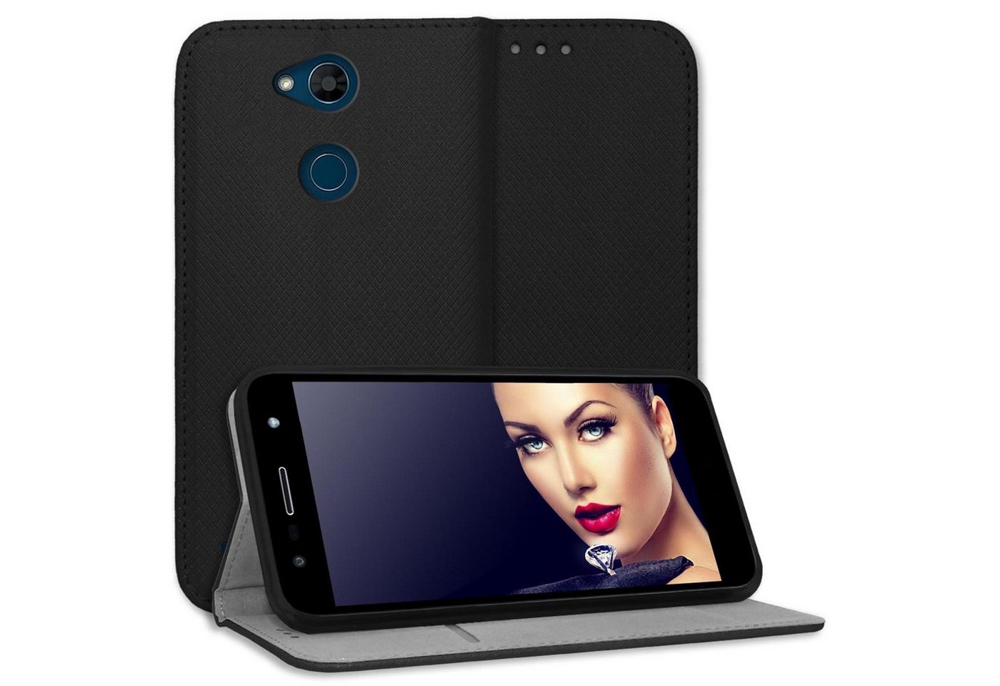 mtb more energy Smartphone-Hülle Smart Magnet für LG X Power 3, Schwarz, Bookstyle Klapphülle Cover Wallet Case aus Kunstleder mtb more energy Smartphone-Hülle Smart Magnet für LG X Power 3, Schwarz, Bookstyle Klapphülle Cover Wallet Case aus Kunstleder von mtb more energy