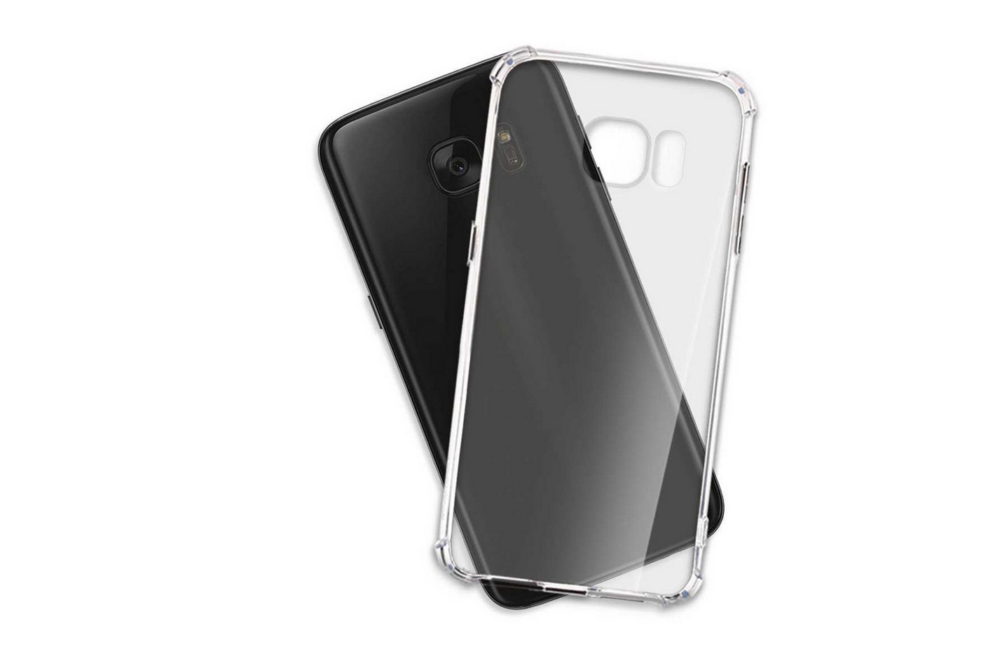 mtb more energy Smartphone-Hülle Clear Armor Case für Samsung Galaxy S7, Transparente TPU Schutzhülle Case Backcover mit Anti-Shock Verstärkung von mtb more energy
