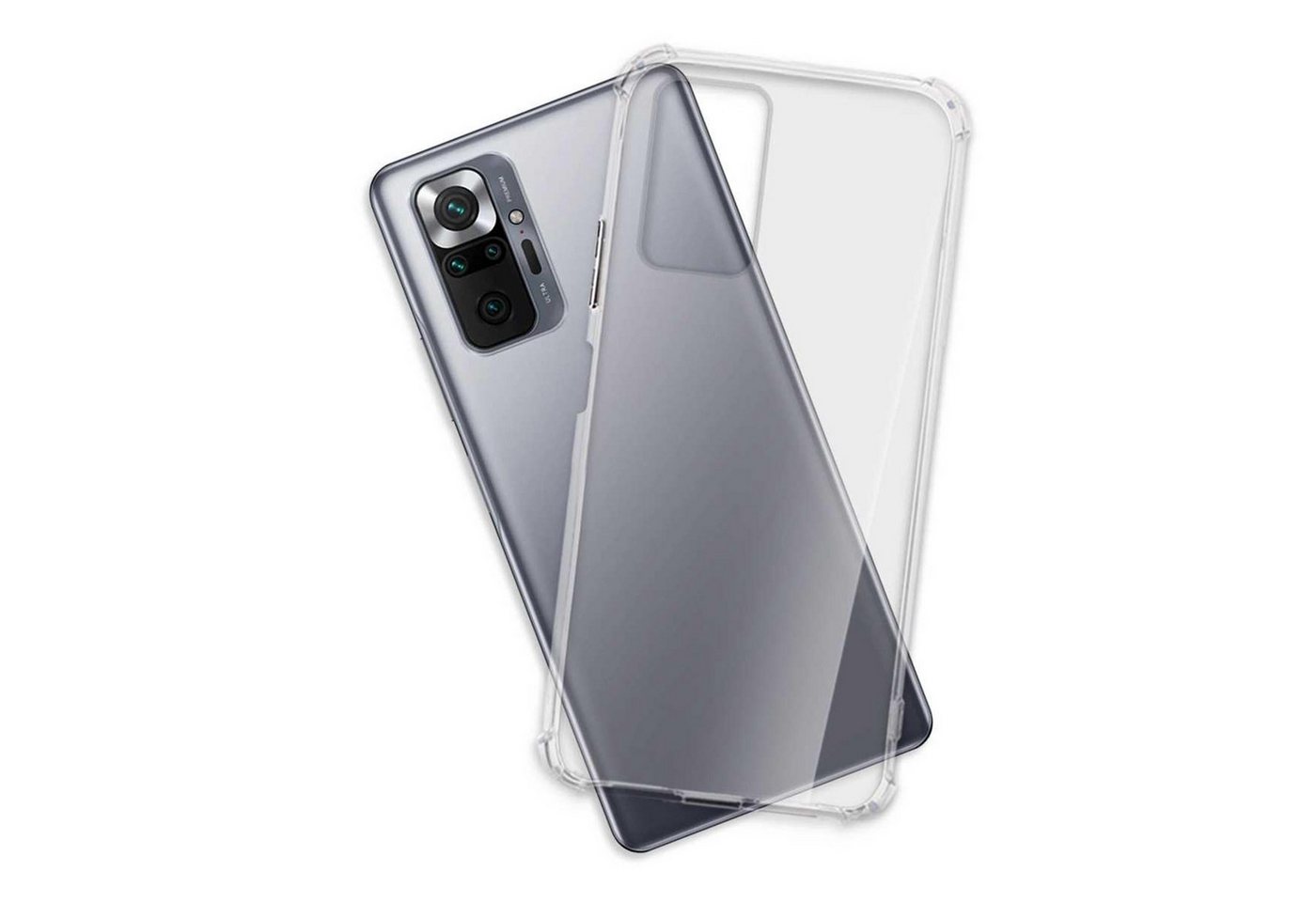 mtb more energy Smartphone-Hülle Clear Armor Case für Xiaomi Redmi Note 10 Pro / Pro Max, Transparente TPU Schutzhülle Case Backcover mit Anti-Shock Verstärkung von mtb more energy