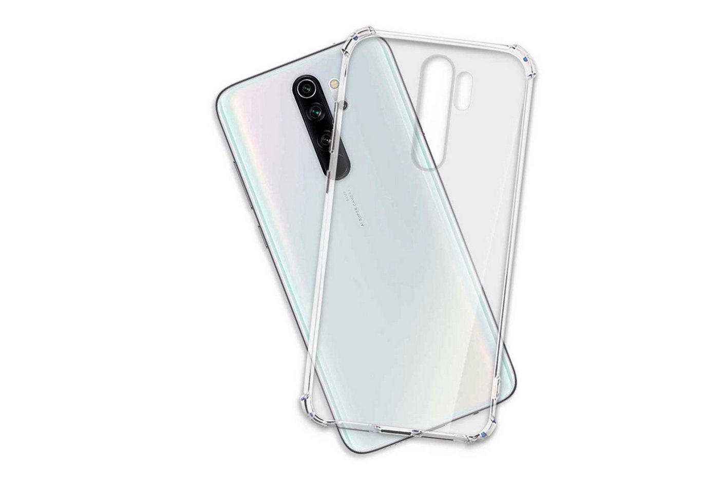mtb more energy Smartphone-Hülle Clear Armor Case für Xiaomi Redmi Note 8 Pro, Transparente TPU Schutzhülle Case Backcover mit Anti-Shock Verstärkung von mtb more energy