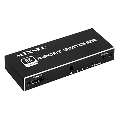 MTXNEO 8K 60Hz HDMI Splitter Switch 4 In 1 Out HDMI2.1 4 Port Switcher 4K 120Hz mit IR Fernbedienung für Computer Macbook Xbox 360 Xbox One PS5/4 Blu-Ray DVD MTXNEO 8K 60Hz HDMI Splitter Switch 4 In 1 Out HDMI2.1 4 Port Switcher 4K 120Hz mit IR Fernbedienung für Computer Macbook Xbox 360 Xbox One PS5/4 Blu-Ray DVD von mtxneo