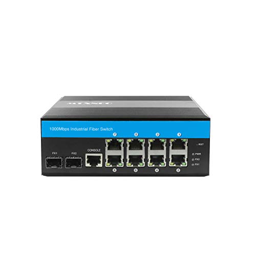 Managed Switch 8-Port-Gigabit-Ethernet-Smart-Ethernet-Switch mit 2-SFP-Steckplatz-Din-Schienenmontage (ohne SFP-Transceiver) von mtxneo