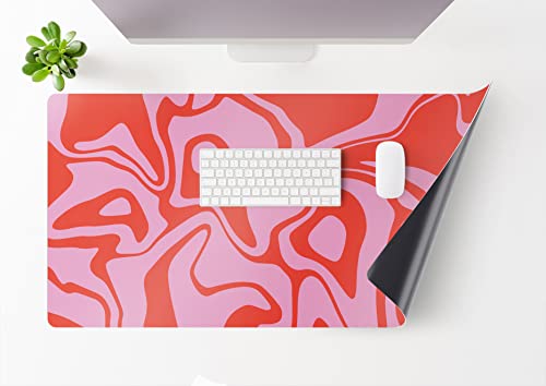 Mubusi Schreibtischunterlage Matte Glänzend 40x80 cm - Desk Mat Gaming - Mauspad Wasserdicht - Schreibtischschutz XL - Tischschutz für Tastatur und Maus von mubusi