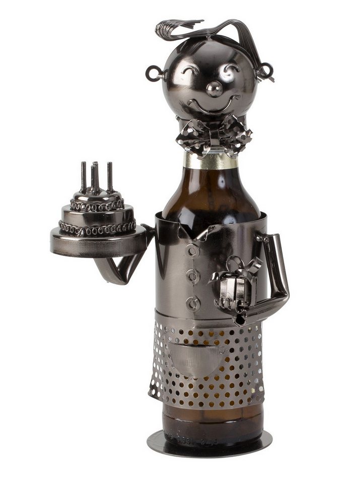 mucHome Bierflaschenhalter Geburtstag mit Torte und Geschenk aus Metall, Höhe 24cm mucHome Bierflaschenhalter Geburtstag mit Torte und Geschenk aus Metall, Höhe 24cm von mucHome