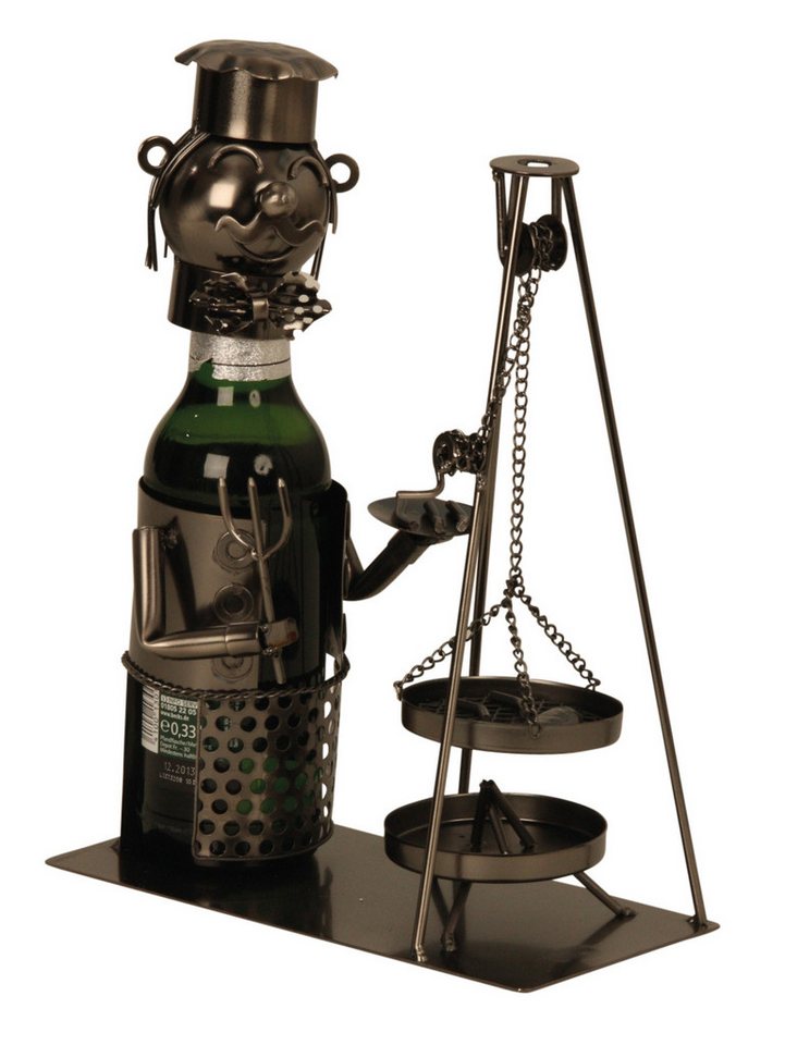 mucHome Bierflaschenhalter Grillmeister mit Schwengrill Schwenker aus Metall ca. 25cm, Flaschenhalter Flaschenständer mucHome Bierflaschenhalter Grillmeister mit Schwengrill Schwenker aus Metall ca. 25cm, Flaschenhalter Flaschenständer von mucHome